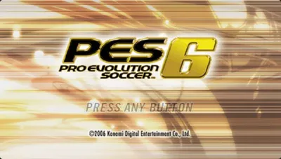 PES 6 PSP title screen captured from the tested browser version