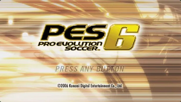 PES 6 PSP title screen captured from the tested browser version