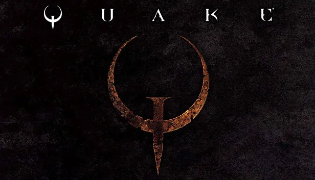 Quake cover artwork with its bronze emblem
