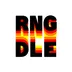 RNG DLE lettermark in black with red, orange and yellow horizontal stripes
